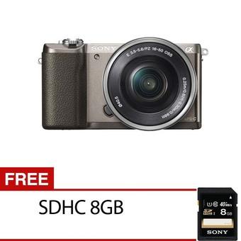 Sony A5100 Kit 16-50mm f/3.5-5.6 OSS Cokelat + Gratis SDHC 8GB  