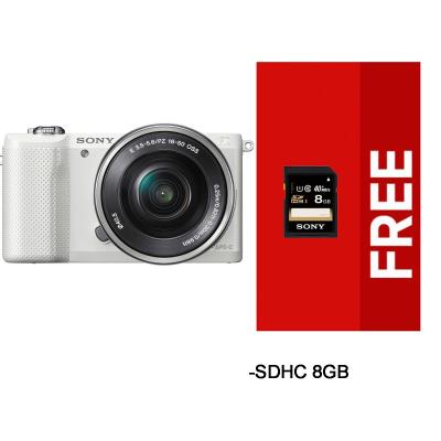 Sony Alpha 5000 Kit 16-50mm f/3.5-5.6 OSS - White + Gratis SDHC 8GB