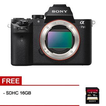 Sony Alpha 7 II - 24.3MP - Kamera Mirrorless - Hitam + Gratis SDHC 16GB  