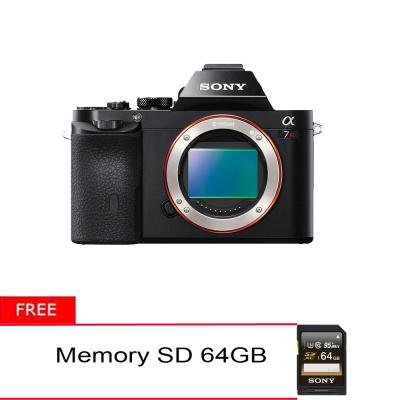 Sony Alpha 7R Mark II Body Only Hitam Kamera Mirrorless + Memory SD 64 GB