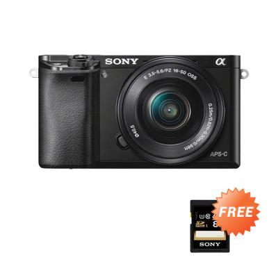 Sony Alpha A6000 Black Kit 16-50mm + Free SD