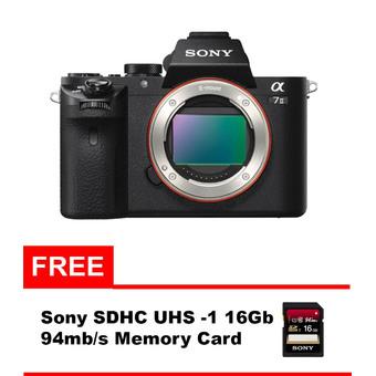 Sony Alpha A7 II ILCE-7M2 Body Only - 24.3MP - Hitam + Gratis Sony SDHC UHS-1 16Gb 94mb/s Memory Card  