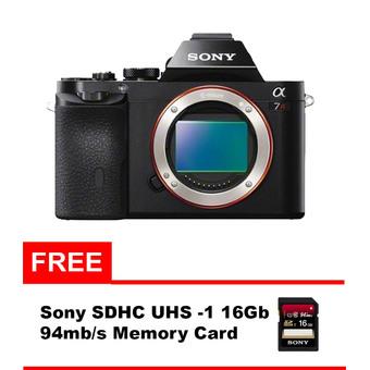 Sony Alpha ILCE 7R Body Only - 36.4MP Exmor - Hitam + Gratis Sony SDHC UHS -1 16Gb 94mb/s Memory Card  