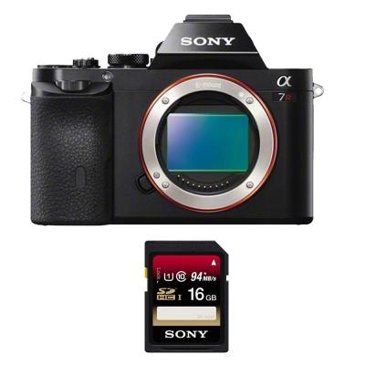 Sony Alpha ILCE 7R Body Only - 36.4MP Exmor - Hitam + Sony SDHC UHS -1 16Gb 94mb/s Memory Card