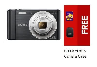 Sony Camera Cybershot DSC-W810 - Hitam + Gratis SD Card 8GB + Case
