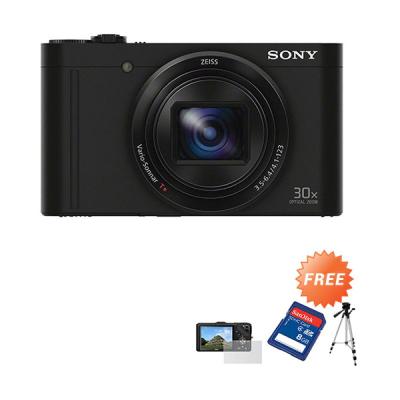 Sony Cyber-shot DSC-WX500 Hitam Kamera Pocket + SDHC 8 GB + Screen Protector + Tripod Promos