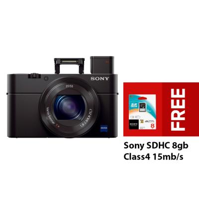 Sony DSC RX100 M3 - Hitam + Free Sony SDHC 8Gb