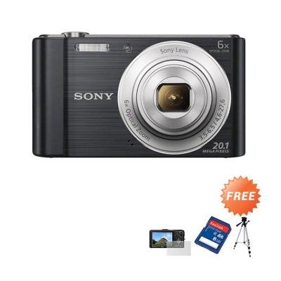 Sony DSC-W810 Black Kamera Pocket + SDHC 8 GB + Tripod + Antigores