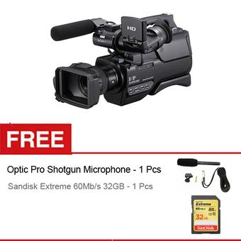Sony HXR-MC2500 1/4-inch Exmor R CMOS Sensor HD Camcorder - Hitam + Gratis Shotgun Microphone + Sandisk Extreme 32GB  