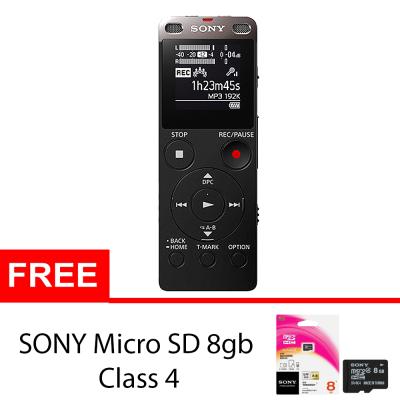 Sony ICD-UX560F Hitam Voice Recorder + Sony MicroSD 8 GB