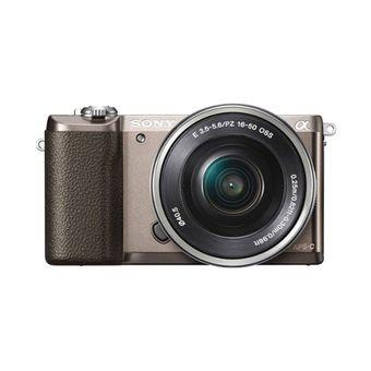 Sony ILCE Alpha A5100L 16-50mm Kamera Mirorrless - T Coklat  