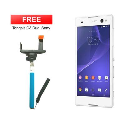 Sony Xperia C3 Dual Sim White Smartphone Android (Free Tongsis Selfie Stick Monopod)