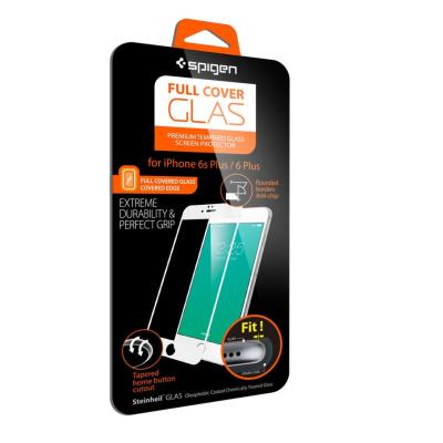 Spigen Full Cover Glas Putih Screen Protector for iPhone 6s Plus or 6 Plus