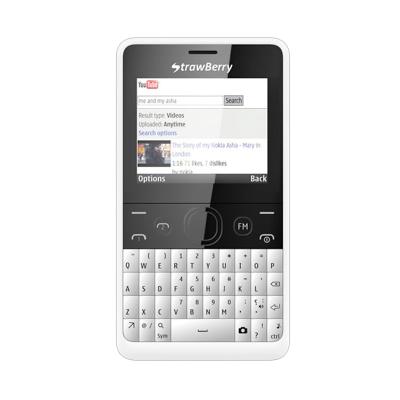 Strawberry S8 QWERTY White Handphone