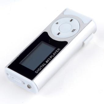 Sunweb Digital Lcd Screen Clip-On Flash Mp3 Player Rechargable Media Music Player With Micro Sd Card Slot ( White ) (Intl)  
