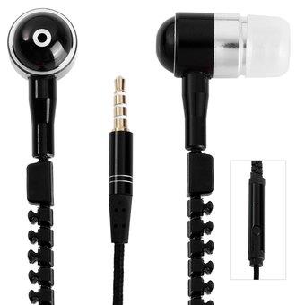 Super Bass Zipper Design In-ear Earphone 3.5mm Jack Stereo Headphone 1.2m Cable with Microphone for iPhone 6 / 6 Plus 5 5S 4 4S Samsung Smartphones MP3 Computers  