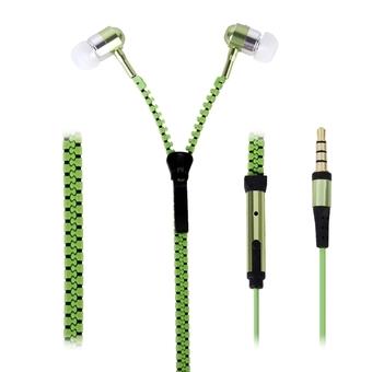 Tangle-Free Zipper Earphones 3.5mm 86 (Green)  