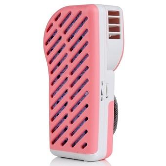 Titanium Handheld Mini Portable Air Conditioner USB Fan - Merah Muda  
