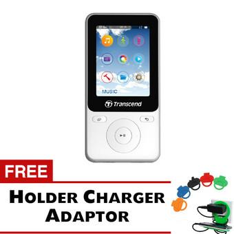 Transcend MP3 Fitness Recorder Player MP710 8GB - Putih + Gratis Holder Charger Adaptor  