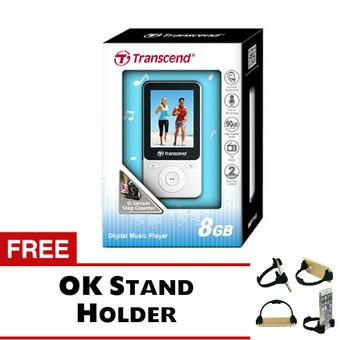 Transcend MP3 Fitness Recorder Player MP710 8GB - Putih + Gratis Trend's OK Stand Holder Smartphone  