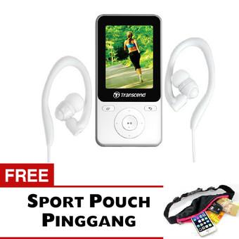 Transcend MP3 Fitness Recorder Player MP710 8GB - Putih + Gratis Trend's Sport Pouch Belt Tas Pinggang  