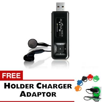 Transcend MP3 Player MP330 8GB - Hitam + Gratis Trend's Holder Charger Adaptor  