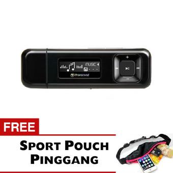 Transcend MP3 Player MP330 8GB - Hitam + Gratis Trend's Sport Pouch Belt Tas Pinggang  