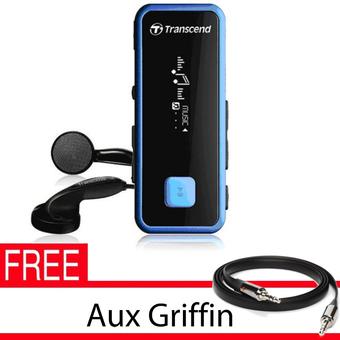 Transcend MP350 MP3 Player Tahan Air & Tahan Banting - 8GB Hitam + Gratis Kabel Aux Griffin  