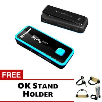 Transcend MP350 MP3 Recorder Player - Hitam + Gratis Trend's OK Stand Holder Smartphone  