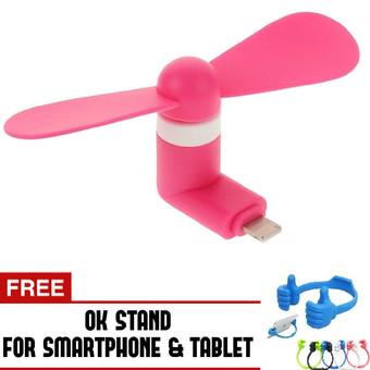 Trend's Kipas Angin Portable Iphone 5/6/6 Plus/iPad Air - Mini USB Fan - Pink + Gratis OK Stand  