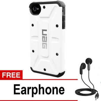 UAG Case For Iphone 4 4S Urban Armor Gear - White + Free Earphone  
