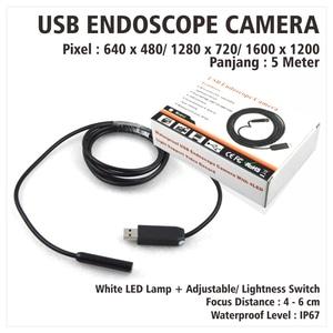 USB Endoscope Camera ,Kamera Inspeksi,Microscop (Panjang 5 Meter)