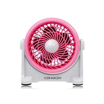 USB Mini Rotary Desktop Fan (Pink) (Intl)  