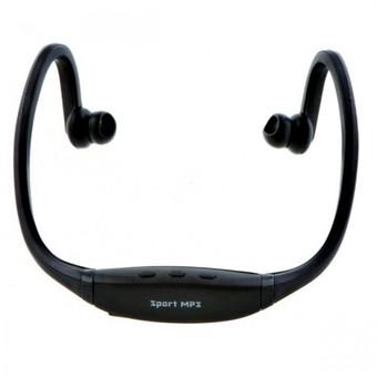 Universal USB Sports Headset Bass Boost Digital Music Player Wireless - Hitam  
