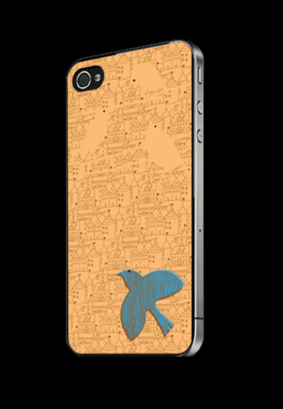 Verre PH4 A Bird's Life Series AB 002 Orange Skin Protector for iPhone 4