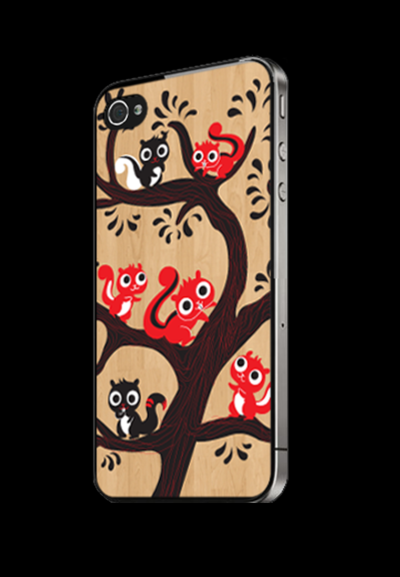 Verre PH4 Treetop Series AA 003 Brown Skin Protector for iPhone 4