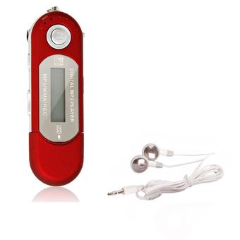 Vococal FM Radio MP3 Player - 4 GB - Merah + Earphone  