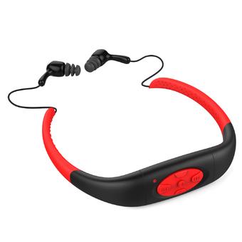 Vococal IPX8 Head Wearing Type 4GB Memory Waterproof MP3 Headset Music Player (Black/Red)  