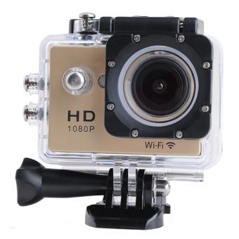 Wifi Action Digital Camera 12Mp Full Hd 1080P 30Fps 2.0Inch Lcd Diving 30M Waterproof Sport Dv (Gold) (Intl)  