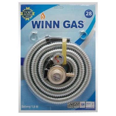 Winn Gas Regulator Gas Paket Selang W-28 -Silver