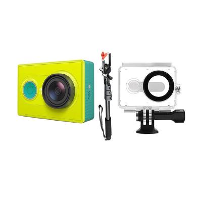 Xiaomi Yi Sport Camera Basic Edition Green Action Camera + Waterproof Case OEM + Tongsis PRO