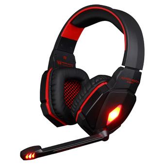 Zauntie G4000 Stereo Noise Cancelling Gaming Headset w/ Mic HiFi Driver LED Light for PC - Red + Black  