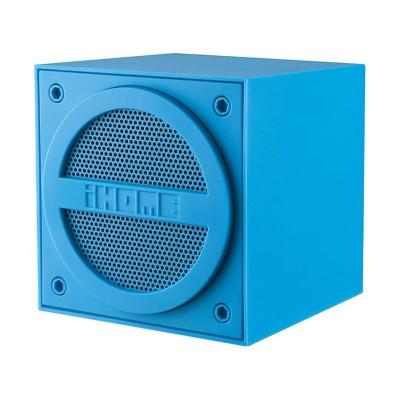 iHome iBT16PE Cube Rubberized Finish Blue Mini Speaker