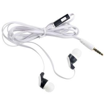 niceEshop 3.5mm Flat Noodle Shape In-ear Earphone Headphones with TPE Cable and Silicone Earcap (White)  