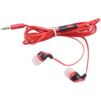 niceEshop 3.5mm Flat Noodle Shape In-ear Earphone Headphones with TPE Cable and Silicone Earcap (Red)  