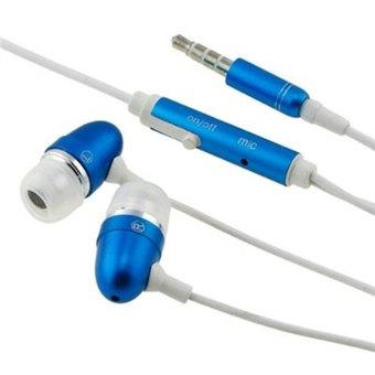 niceEshop 3.5mm Jack Stereo Universal In Ear Headphones Headset with Microphone and On Off Switch for Cellphones,Blue  