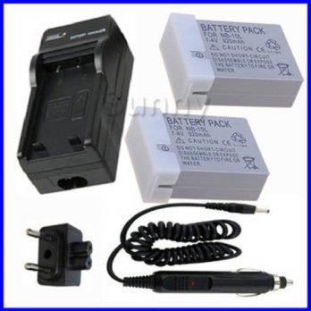 [globalbuy] Battery (2 Pack) + Charger for Canon NB-10L CB-2LC Power Shot G1 X G15 G16 SX4/1794472