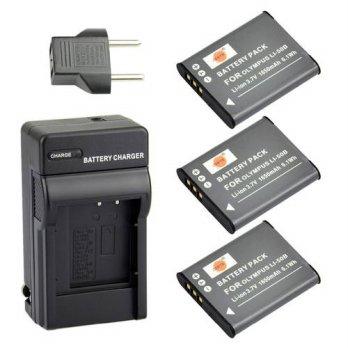 [globalbuy] DSTE 3PCS LI-50B Rechargeable Battery + Charger For Olympus Stylus TOUGH-6000 /1434470