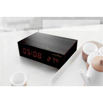 [globalbuy] Fashion Wireless Bluetooth Speaker Alarm Clock Thermometer NFC Altavoz Handfre/2963431