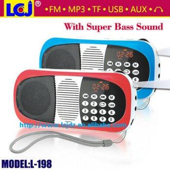 [globalbuy] Free shipping manual for portable mini digital speaker, sound box FM radio min/2522374